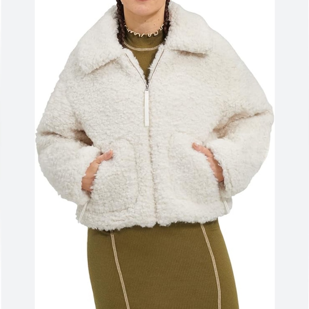 UGG Maeve Sherpa Jacket - White